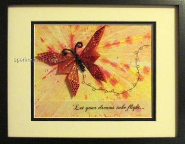 framed...origami butterfly