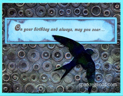 4 1/4" x 5 1/2" card: $12 card...dry embossed, Pearl-Ex on black glossy...2