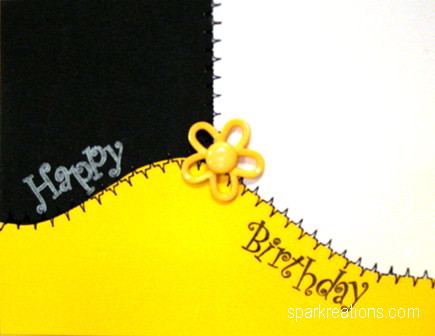 4 1/4" x 5 1/2" card: $10 card...machine stitched (Paper Crafts Remodeled, pp 78-79)...yellow